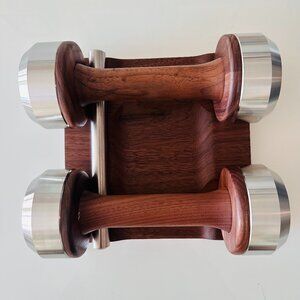 PENT COLMIA Dumbbells Pair With Wooden Stand